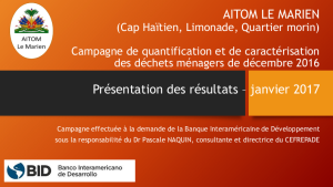 Resultats campagne caractérisation dec. 2016 AITOM Pascale Naquin